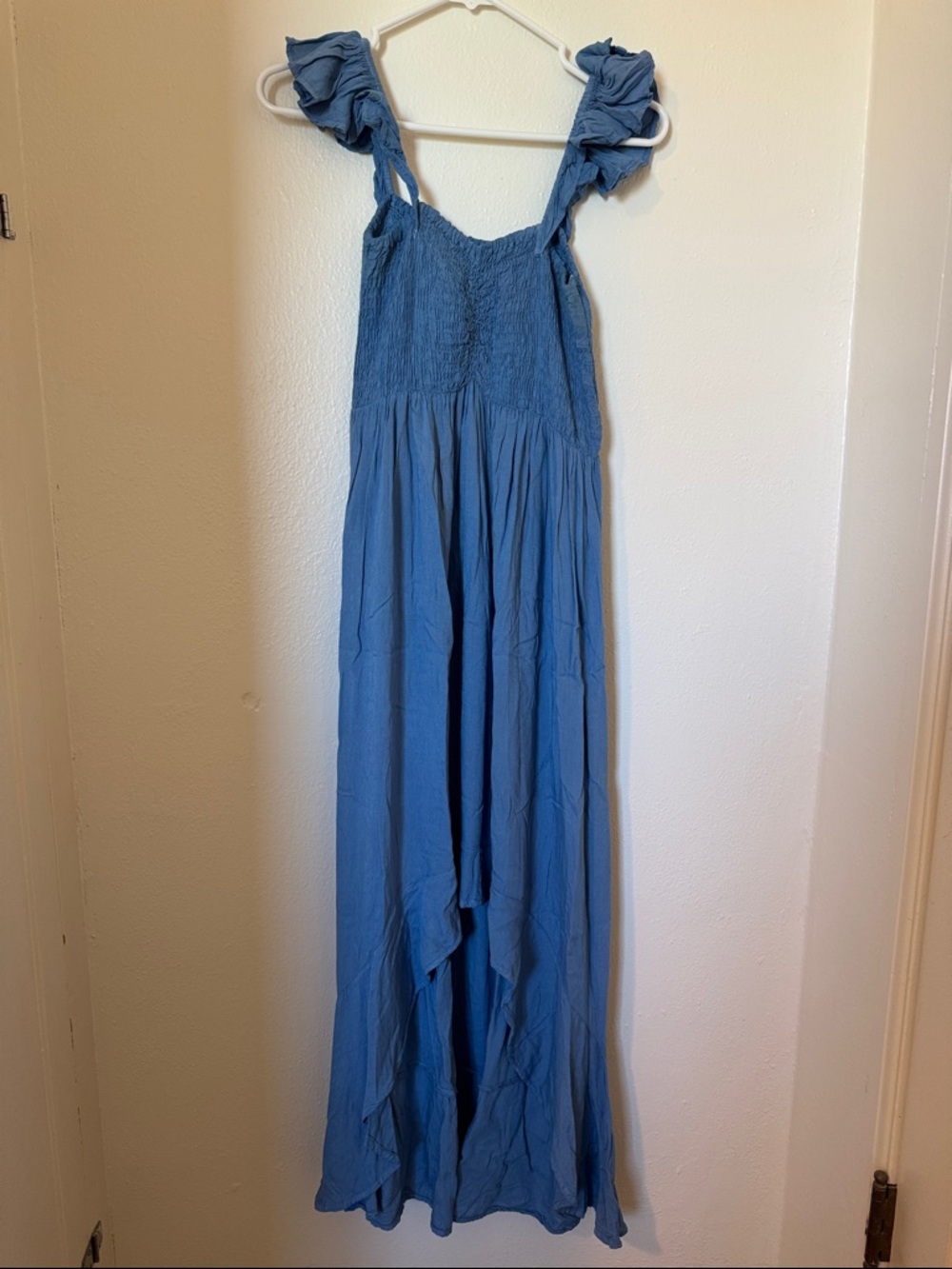 Women’s High-Low Maxi Dress in Dusty Blue